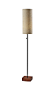 Adesso® Trudy Floor Lamp, 62"H, Beige Fabric Shade/Walnut Base