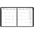 Office Depot® Brand Monthly Planner, 9" x 11", 30% Recycled, Black, January 2017 to December 2018