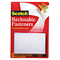 Scotch® Recloseable Fasteners, White, 2" x 3", Pack Of 3