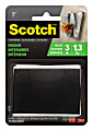 Scotch® Recloseable Fasteners, Black, 2" x 3" Strips, Pack Of 3