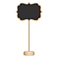 Amscan Standing Chalkboard Signs, 6-1/2" x 3-1/2", Gold, Pack Of 8 Signs