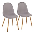 LumiSource Pebble Dining Chairs, Light Gray/Natural, Set Of 2 Chairs
