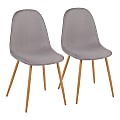 LumiSource Pebble Dining Chairs, Light Gray/Natural, Set Of 2 Chairs 1 thumbnail image