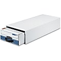 Bankers Box® Steel Plus™ Plastic Storage Drawer, 6 1/2" x 10 1/2" x 25 5/16", White/Blue