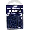 JAM Paper® Paper Clips, Pack Of 75, Jumbo, Dark Blue
