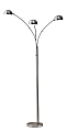 Adesso® Domino Arc Floor Lamp, 84"H, Brushed Steel