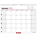 Office Depot® Brand Monthly Wall Calendar, 15" x 12", 30% Recycled, White, January to December 2018 (OD302428-18)