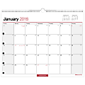 Office Depot® Brand Monthly Wall Calendar, 15" x 12", 30% Recycled, White, January to December 2018 (OD302428-18) 1 thumbnail image