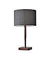 Adesso® Ellis Table Lamp, 21"H, Dark Gray Shade/Walnut Base