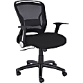Lorell® Flipper Arm Mid-Back Mesh/Fabric Chair, Black