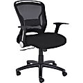 Lorell® Flipper Arm Mid-Back Mesh/Fabric Chair, Black 1 thumbnail image
