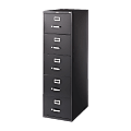 Lorell® Fortress 26-1/2"D Vertical 5-Drawer Legal-Size File Cabinet, Metal, Black