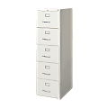 Lorell® Fortress 26-1/2"D Vertical 5-Drawer Legal-Size File Cabinet, Metal, Light Gray