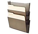 deflecto® Unbreakable DocuPocket® Wall File, 3 Sections, Letter Size, 14.5" x 3" x 6.5", Smoke, 3/Pack 1 thumbnail image