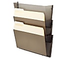 Deflecto Unbreakable DocuPocket Wall Files, 6-1/2"H x 14-1/2"W x 3"D, Smoke, Pack Of 3 Wall Files