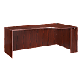 Lorell® Essentials Series Corner Credenza Shell Desk, Right, 72"W, Mahogany