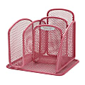 Safco® Onyx™ Breast Cancer Awareness Mesh Mini Desktop Organizer, 5 1/4"H x 6"W x 5 1/4"D, Pink 1 thumbnail image
