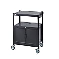 Safco Steel Adjustable AV Carts With Cabinet,Adjust.,42"H x 24"W x 18"D, Black 1 thumbnail image