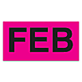 Tape Logic® Permanent Inventory Label Roll, DL6722, Month-Style, "FEB," 6" x 3", Pink, Roll Of 500