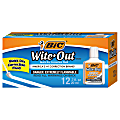 BIC Wite-Out Quick Dry Correction Fluid With Foam Applicator, White, Pack Of 12