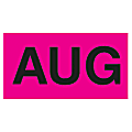 Tape Logic® Permanent Inventory Label Roll, DL6842, Month-Style, "AUG," 6" x 3", Pink, Roll Of 500