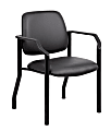 Boss Office Products Mid-Back Guest Chair With Arms, Black 1 thumbnail image