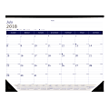 Blueline® DuraGlobe™ 13-Month Academic Desk Pad Calendar, 22" x 17", FSC® Certified, July 2018 To July 2019