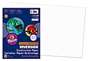 Riverside® Groundwood Construction Paper, 100% Recycled, 12" x 18", White, Pack Of 50 1 thumbnail image