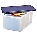 Eldon® SpaceMaker™ Extra-Capacity File 'N Store™, Clear With Metallic Blue Lid 1 thumbnail image