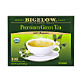 Bigelow® Tea Bags, Premium Organic Green Tea, Carton Of 168