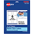 Avery® Permanent Labels With Sure Feed®, 94101-CMF50, Square, 3" x 3", Matte Clear, Pack Of 300 1 thumbnail image