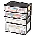 Iris® Table 4-Drawer Chest, 16 1/8"H x 13 3/8"W x 9 5/8"D, Black/Clear 1 thumbnail image