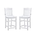 Linon Laila Wood Counter-Height Stools With Backs, White, Set Of 2 Stools