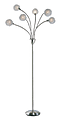 Adesso® Pom Pom Floor Lamp, 68', White Shade/Brushed Steel Base