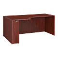 Lorell® Essentials Series Corner Credenza Shell Desk, Left, 72"W, Mahogany