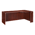 Lorell® Essentials 66"W Corner Computer Desk Credenza, Right, Mahogany