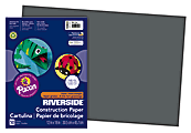 Riverside® Groundwood Construction Paper, 100% Recycled, 12" x 18", Slate Gray, Pack Of 50