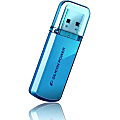 Silicon Power 8GB Helios 101 USB 2.0 Flash Drive - 8 GB - USB 2.0 - Blue - Lifetime Warranty