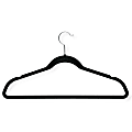 Honey-Can-Do Velvet-Touch Suit Hangers, 9 1/2"H x 1/4"W x 17 3/4"D, Black, Pack Of 20