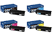 Brother® TN331 4-Color Black/Cyan/Magenta/Yellow Toner Cartridges, Pack Of 4 Cartridges, TN331SET-OD 1 thumbnail image
