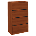 HON® 10700 36"W Lateral 4-Drawer File Cabinet, Metal, Cognac