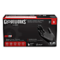 Gloveworks Black Nitrile Industrial Powder-Free Disposable Gloves, Small, Black, Box of 100 Gloves 1 thumbnail image