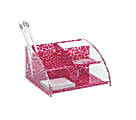 Realspace™ Organizer, 3 3/4" x 8" x 7" , Clear/Pink Pebble