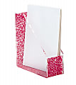 Realspace™ Acrylic And Fabric Magazine Holder, 11 5/16" x 10 3/16" x 4 1/4", Clear/Pink Pebble 1 thumbnail image