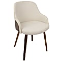 LumiSource Bacci Chair in Walnut Wood & Cream Fabric