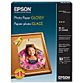 Epson® Glossy Photo Paper, Letter Size (8 1/2" x 11"), Pack Of 50 Sheets