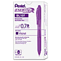 Pentel® EnerGel-X Retractable Roller Gel Pens, Medium Point, 0.7 mm, 84% Recycled, Violet Barrel, Violet Ink, Pack Of 12 Pens