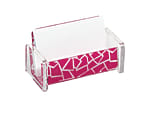 Realspace™ Business Card Holder, 2" x 4 3/8" x 2 1/4", Clear/Pink Pebble 1 thumbnail image