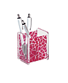 Realspace™ Acrylic/Fabric Pencil Cup, 3 3/4"H x 3 1/4"W x 2 1/2"D, Pink Pebble/Clear 1 thumbnail image