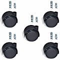 Lorell® Premium Dual Soft Wheel Casters Set, Black, Set Of 5